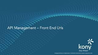 API Management – Front End URLs