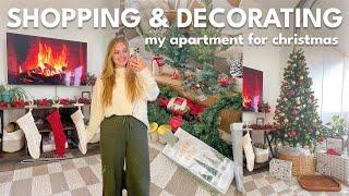 DECORATING FOR CHRISTMAS  shop with me & haul, cute decor, apartment tour | Charlotte Pratt Vlogmas