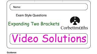 Expanding Two Brackets Answers - Corbettmaths