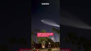 FOGUETE DE ELON MUSK DEIXA RASTRO LUMINOSO NO CÉU E ENCANTA MORADORES NOS EUA