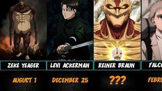 Which Attack On Titan Character Has The Same Birthday Yours