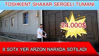 8 SOTX YER ARZON NARXDA SOTILADI TOSHKENT SHAXAR SERGELI TUMANIDA NARXI KELISHILADI TEZ ULGURING