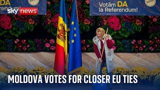 Moldova narrowly votes for closer EU ties in referendum beset by claims of Russian meddling