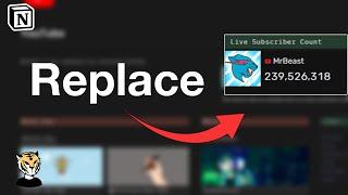 How to Replace Live Subscriber Count - Notion Content Planner Tutorial