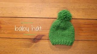 Knit Baby Hat with pattern | 1 Hour Knitting Project Knitting Tutorial with Stefanie Japel