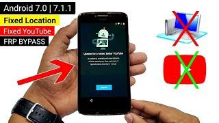 All Moto 2021 FRP BYPASS Fixed YouTube Update/Fixed Location | ANDROID 7 (Without PC)