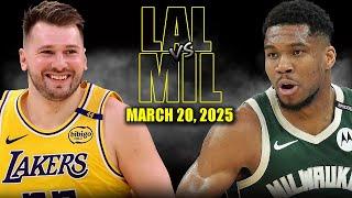 Los Angeles Lakers vs Milwaukee Bucks Full Game Highlights - March 20, 2025 | NBA Regular Season