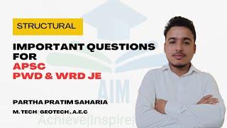 Important question for APSC AE JE (Structural Mechanics)| APSC PWD JE | APSC WRD JE |AIM