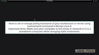 How to set or change pretty hostname using hostnamectl command in Rocky Linux 8