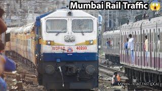 ULTIMATE MUMBAI Rail Traffic | Local Trains & WDP4D LTT Kakinada Port Exp | Skip Thane Station