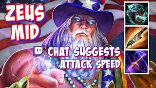 MID ZEUS GAMEPLAY SMITE SEASON 9 - CHAT SAYS GO ATTACK SPEED