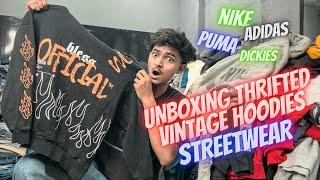 VINTAGE THRIFTED HOODIES UNBOXING | thrift stock supplier in delhi | thrift winter stock