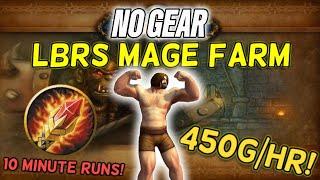 Classic WoW NO GEAR Mage LBRS Boost Guide | 450g Per Hour