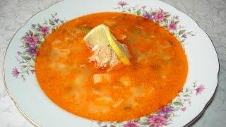 Рассольник с консервированным лососем