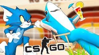 КОТ ТОМ И АКУЛЫ В БАССЕЙНЕ  CS:GO Тролль Прятки (КС ГО Маньяк)