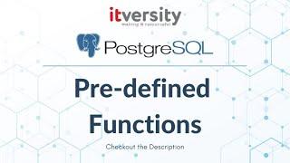 Mastering SQL - Postgresql - Pre-defined Functions - Data Type Conversion