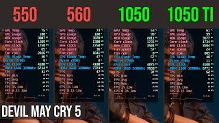 RX 550 vs RX 560 vs GTX 1050 vs GTX 1050 Ti Devil May Cry 5 benchmark