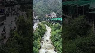 Aguas Calientes Peru  Nestled among the mountains and Urubamba river in Peru #peru #machupicchu