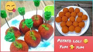 Potato Lollipop Recipe - Quick & Easy Starter Recipe - Potato Snack- Helen Art