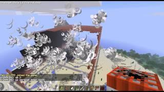 Minecraft TNT Kuppel über NPC Dorf (10.09.11 um ca. 23:50)