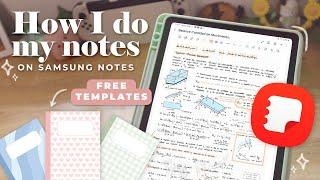 How I do my notes on Samsung notes  + FREE TEMPLATES & COVERS