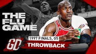 Michael Jordan FAMOUS FLU Game, Game 5 Highlights vs Jazz 1997 Finals - 38 Pts, EPIC CLUTCH SHOT