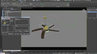 Animated ceiling fan using wire parameters