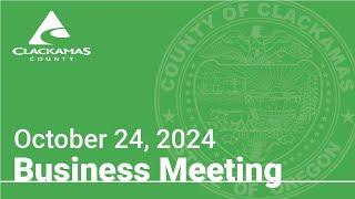 Board of County Commissioners' Meeting - October 24, 2024