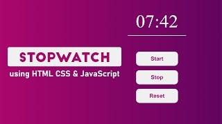 Stopwatch using HTML CSS & JavaScript