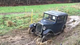 Austin Seven Saloon trialing at 750 MC Cold Turkey Trial, 2018