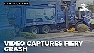 Video reveals fiery aftermath of deadly North Las Vegas crash involving garbage truck