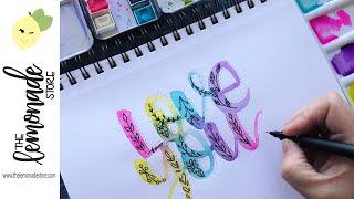 How to Do Watercolor Lettering with Doodle Accents | A Zentangle Inspired Hand Lettering Tutorial