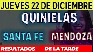 Resultados Quinielas Vespertinas de Santa Fe y Mendoza, Jueves 22 de Diciembre