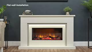 Acantha Arona White Marble Electric Fireplace Suite, 54 Inch