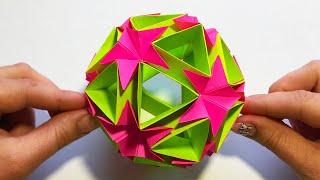 Оригами ШАР КУСУДАМА / Поделки из бумаги / Origami KUSUDAM BALL / Paper crafts / 摺紙紙工藝品 /