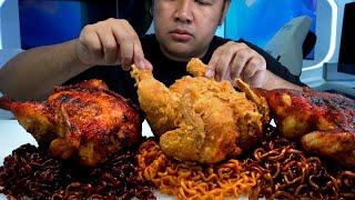 whole fried chicken with Spicy Noodle Korea