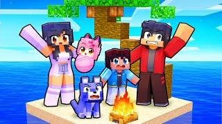 Trapped as a FAMILY on an ISLAND in Minecraft!