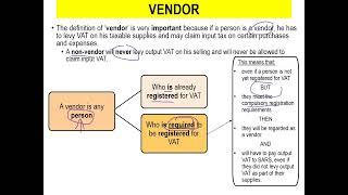 Who is a 'vendor' for VAT purposes?