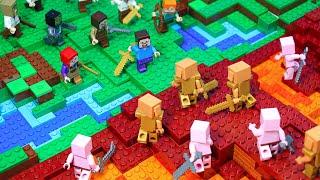 LEGO War: Ways to end Overworld Vs Nether - Lego Stop Motion | Minecraft Animation