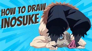 Awesome! How to draw inosuke hashibira easily step by step