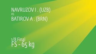 1/8 FS - 65 kg: I. NAVRUZOV (UZB) df. A. BATIROV (BRN), 7-7