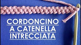 Scuola di Uncinetto: cordoncino spighetta tricotin a catenella intrecciata, bello e facile