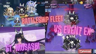 Azur Lane | Violet Tempest Blooming Lycoris event EX mode Battleship Fleet ft. Musashi