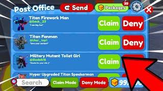 OMG  I GOT NEW TITAN FIREWORK MAN IN POST OFFICE  | Toilet Tower Defense EP 75