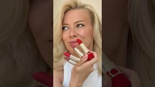 Real swatches. pink, beige, coral and red lipsticks Joli Rouge Refillable Lipstick Clarins #lipstick