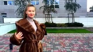 Fur coat mink Italy Saga Furs length of 100 cm.