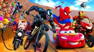 GTA V SPIDER-MAN 2 , POMNI, VENOM, IRONMAN, SPIDER MEN  Join in Epic New Stunt Racing