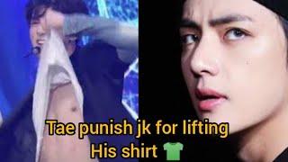 when tae punish him for lifting his shirt  #taekook #taekookff