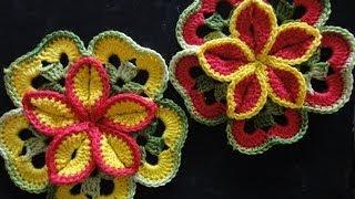 Volumetric flower of squares Crocheting