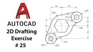 AutoCAD 2D Drafting Exercise # 25 - Basic to Advance in Hindi